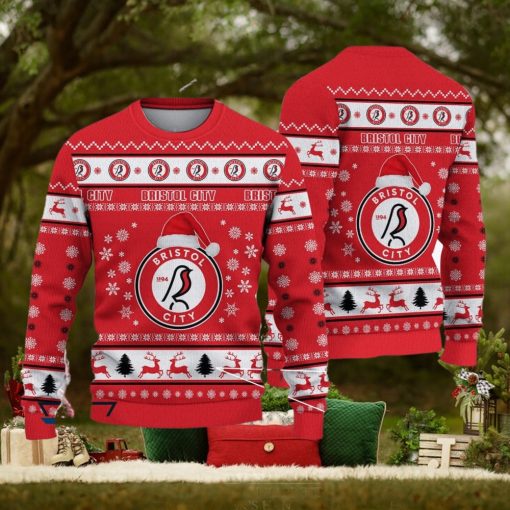 Bristol City Resort Efl Logo Team Ugly Christmas Sweater For Fans Gift Unisex Sweatshirt