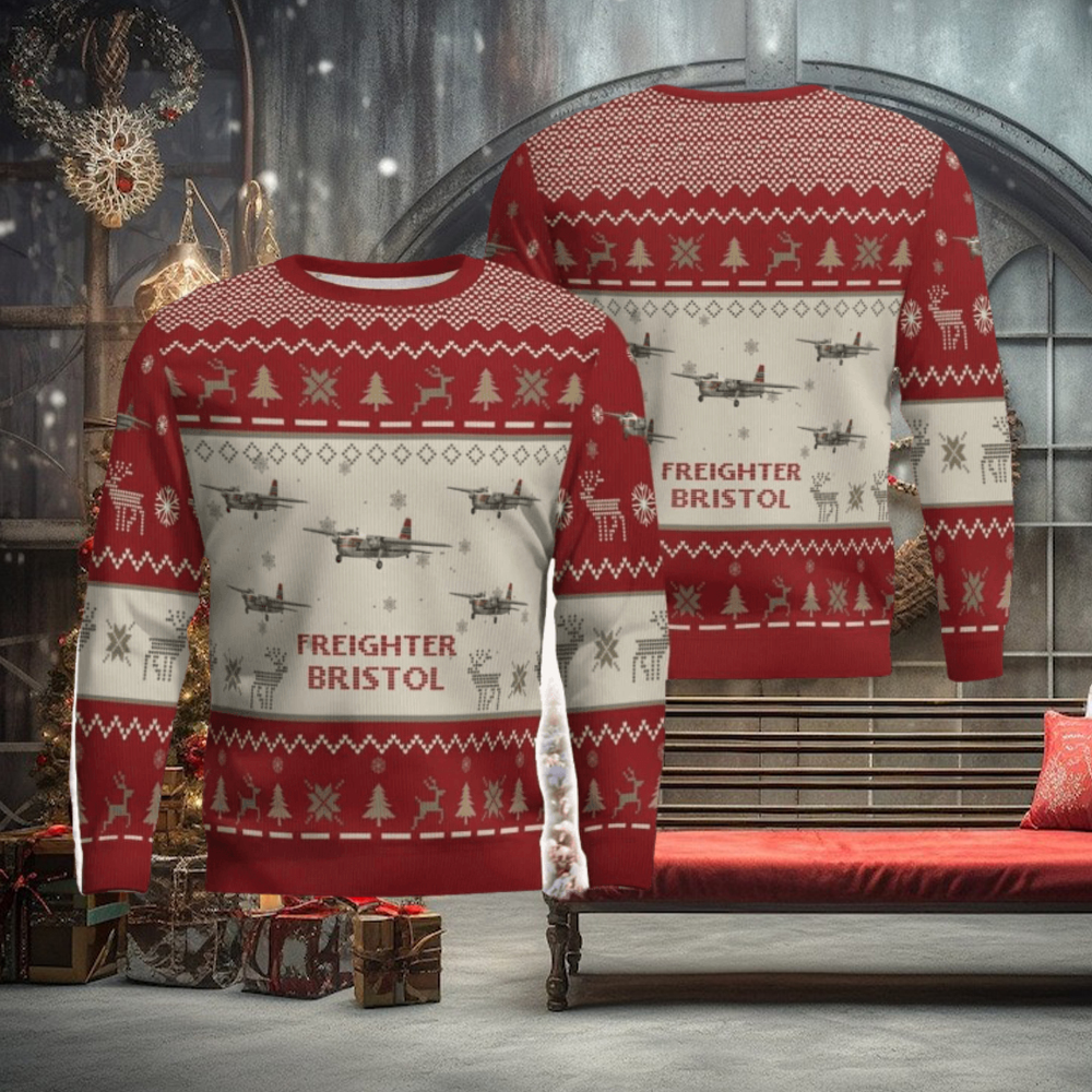 Bristol Freighter Aircraft Red Ugly Chrisrmas Sweater Aircraft Lover Veteran 3D Sweater Winter Gift Bristol Freighter Aircraft Red Ugly Chrisrmas Sweater Aircraft Lover Veteran 3D Sweater Winter Gift