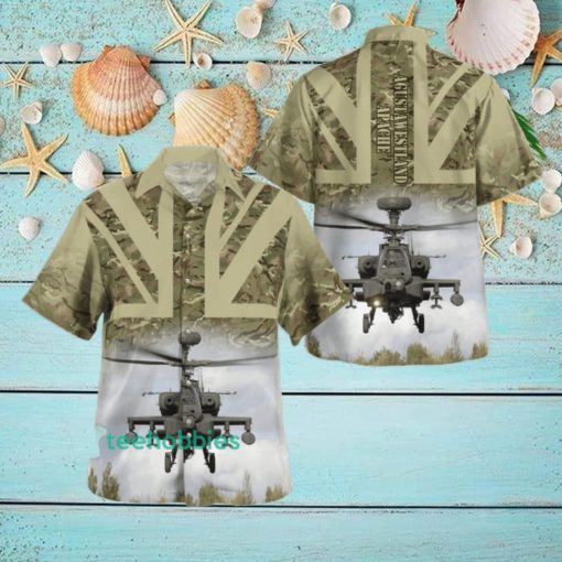 British Army AgustaWestland Apache Aloha Summer Beach Short Sleeve Hawaiian Shirt