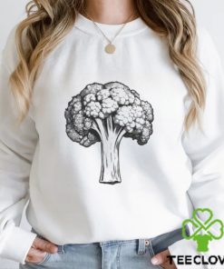 Broccoli Vegetable Plant Vegetarian Vegan In Black And White Classic T Shirt