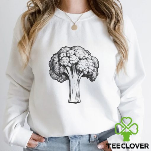 Broccoli Vegetable Plant Vegetarian Vegan In Black And White Classic T Shirt