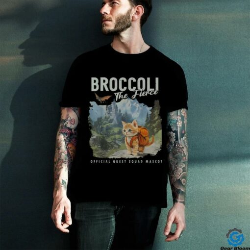 Broccoli the Fierce Quest Fantasy Squad Broccoli Cat T Shirt