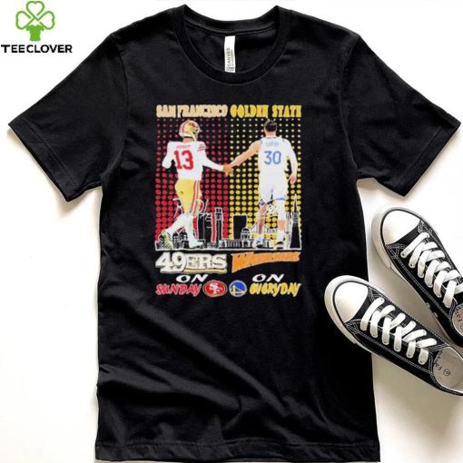 Brock Purdy And Stephen Curry Players San Francisco 49ers On Sunday Golden State Warriors On Everyday Signatures Logo Shirt