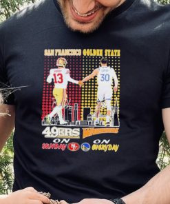 Brock Purdy And Stephen Curry Players San Francisco 49ers On Sunday Golden State Warriors On Everyday Signatures Logo Shirt