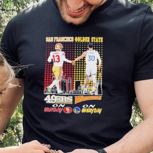 Brock Purdy And Stephen Curry Players San Francisco 49ers On Sunday Golden State Warriors On Everyday Signatures Logo Shirt