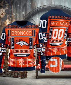 Broncos Nfl Custom Name And Number For Sport Fans Ugly Christmas Sweater