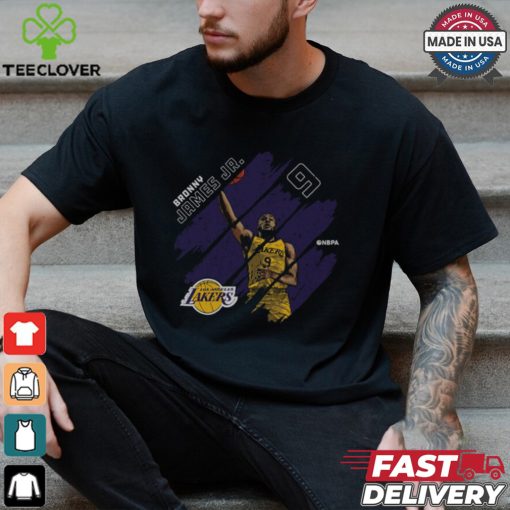 Bronny James Jr. Los Angeles Lakers Stripes Shirt