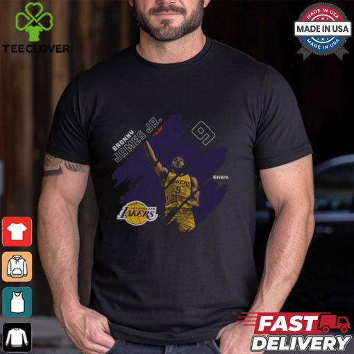 Bronny James Jr. Los Angeles Lakers Stripes Shirt