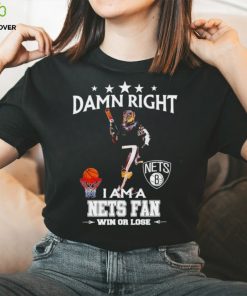 BrooklyKnight mascot damn right I am a Nets fan win or lose hoodie, sweater, longsleeve, shirt v-neck, t-shirt