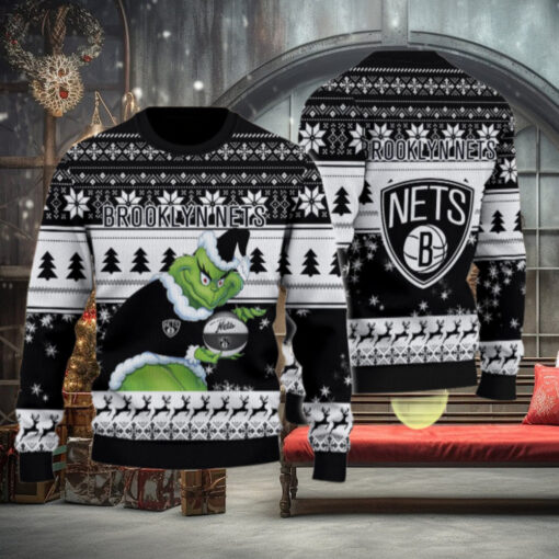 Brooklyn Nets Grinch Christmas Ugly Sweater