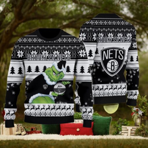Brooklyn Nets Grinch Christmas Ugly Sweater