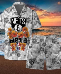 Brooklyn Nets NBA Aloha Summer Logo Team And Pattern Hawaiian Set