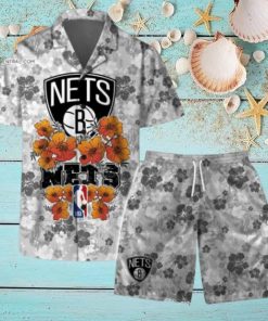 Brooklyn Nets NBA Aloha Summer Logo Team And Pattern Hawaiian Set