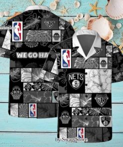 Brooklyn Nets National Basketball Association All Over Print Hawaiian Set Pattern