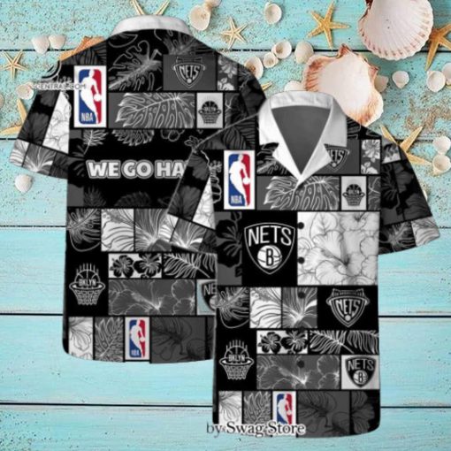 Brooklyn Nets National Basketball Association All Over Print Hawaiian Set Pattern