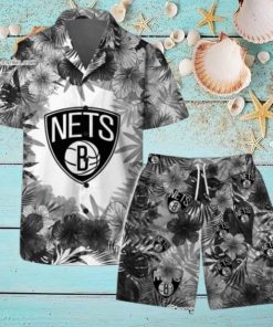 Brooklyn Nets National Basketball Association Hawaiian Set Floral Pattern Pattern