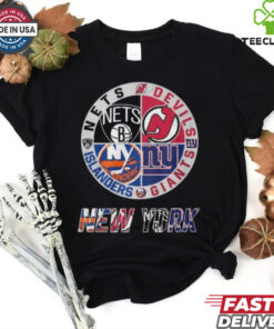 Brooklyn Nets x New York Islanders x New York Giants x New Jersey Devils  T Shirt Limited edition
