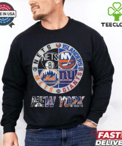Brooklyn Nets x New York Mets x New York Giants x New York Islanders Unisex T Shirt Limited edition