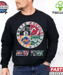 Brooklyn Nets x New York Mets x New York Jets x New Jersey Devils Unisex T Shirt Limited Edition