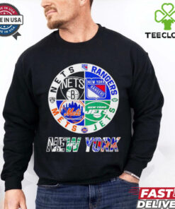 Brooklyn Nets x New York Rangers x New York Jets x New York Mets logo shirt Limited Edition