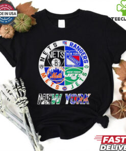 Brooklyn Nets x New York Rangers x New York Jets x New York Mets logo shirt Limited Edition