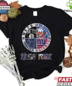 Brooklyn Nets x New York Yankees x New York Giants x New York Islanders Unisex T Shirt Limited Edition