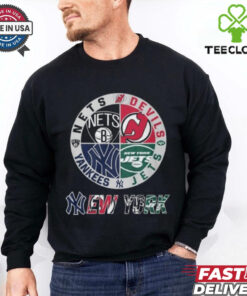 Brooklyn Nets x New York Yankees x New York Jets x New Jersey Devils Unisex T Shirt Limited Edition