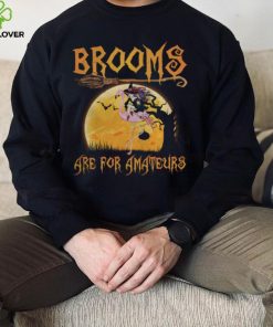 Brooms Are For Amateurs Halloween Witch Riding Flamingo Shirt