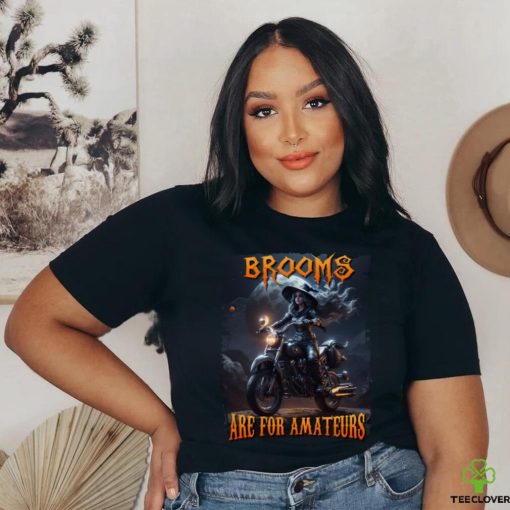 Brooms Are For Amateurs Witches Ride Motorcycle Halloween Long Sleeve T Shirt