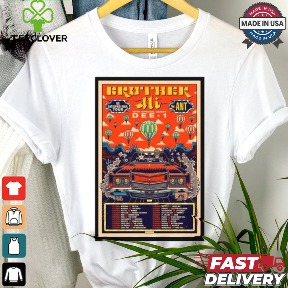 Brother Ali With ANT Dee 1 The Satisfied Soul Tour 2024 Poster Shirt Brother Ali With ANT Dee 1 The Satisfied Soul Tour 2024 Poster Shirt