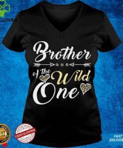 Brother Of The Wild One 1st Birthday Leopard Heart Brother Shirt