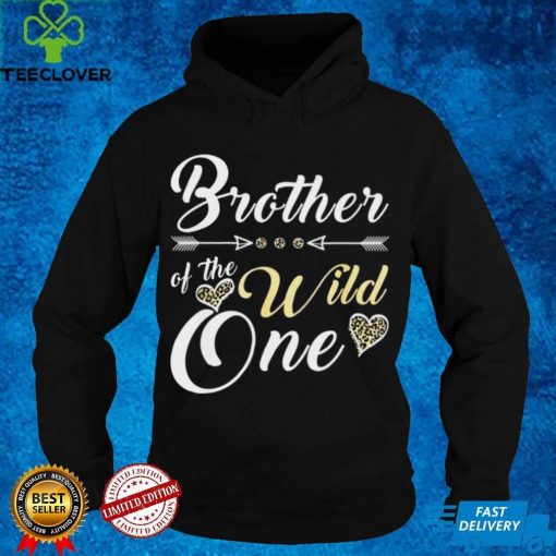 Brother Of The Wild One 1st Birthday Leopard Heart Brother Shirt