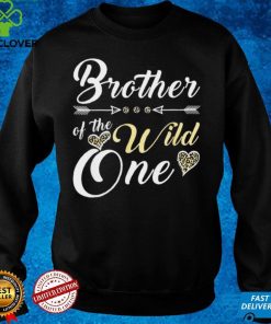 Brother Of The Wild One 1st Birthday Leopard Heart Brother Shirt