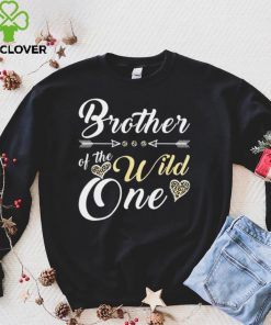 Brother Of The Wild One 1st Birthday Leopard Heart Brother Shirt