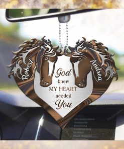 Brown Horse Couple God Knew My Heart Personalized Ornament