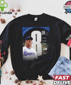 Bruce Bochy 2,159 Texas Rangers MLB All time Managerial wins shirt