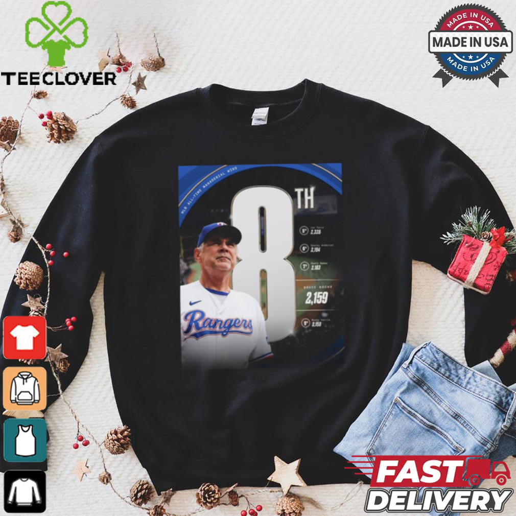 Bruce Bochy 2,159 Texas Rangers MLB All time Managerial wins shirt Bruce Bochy 2,159 Texas Rangers MLB All time Managerial wins shirt