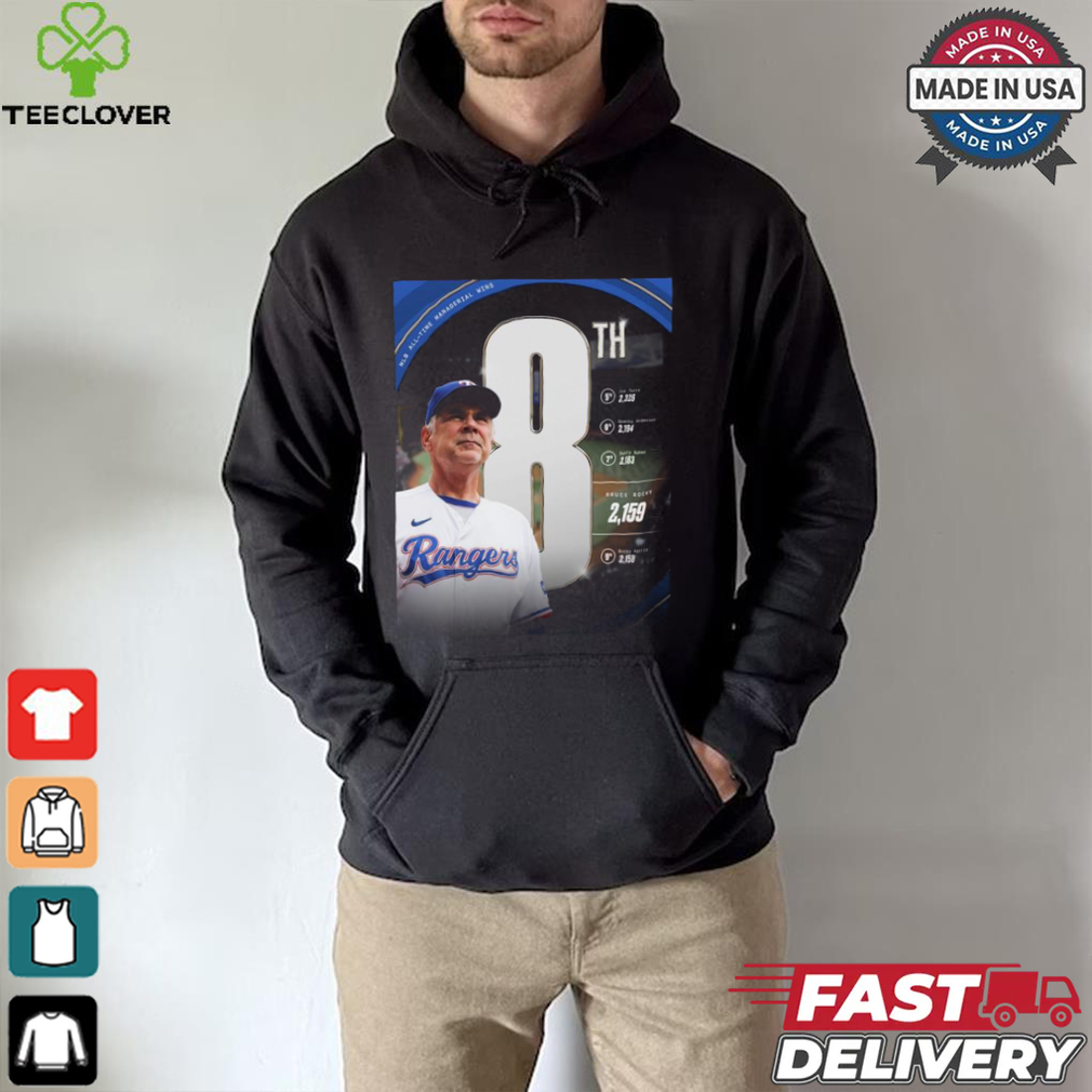 Bruce Bochy 2,159 Texas Rangers MLB All time Managerial wins shirt Bruce Bochy 2,159 Texas Rangers MLB All time Managerial wins shirt