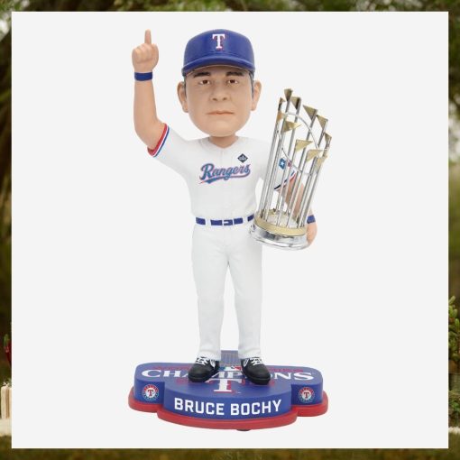 Bruce Bochy Texas Rangers 2023 World Series Champions Bobblehead Ornament