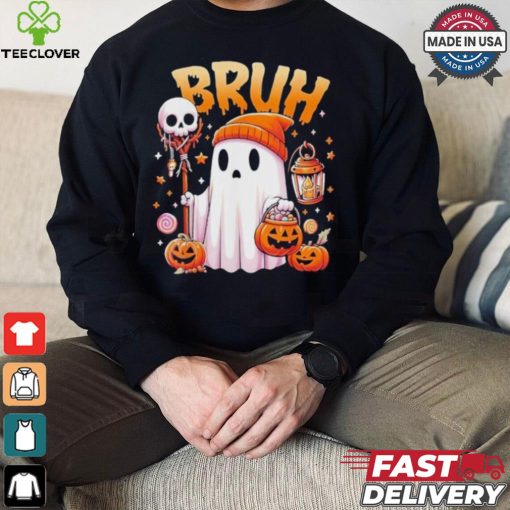 Bruh Ghost Halloween Cute Ghost Trick Or Treat Candy Kids T hoodie, sweater, longsleeve, shirt v-neck, t-shirt