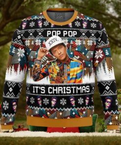 Bruno Mars Pop Pop It’s Christmas Xmas Gifts For Fan 2023 Ugly Christmas Sweater