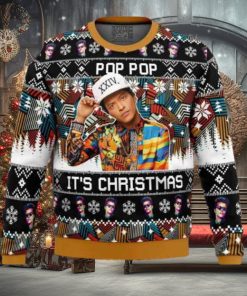 Bruno Mars Pop Pop It’s Christmas Xmas Gifts For Fan 2023 Ugly Christmas Sweater