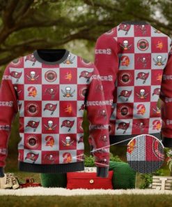 Buccaneers Logo Checkered Flannel Design Knitted Ugly Christmas Sweater