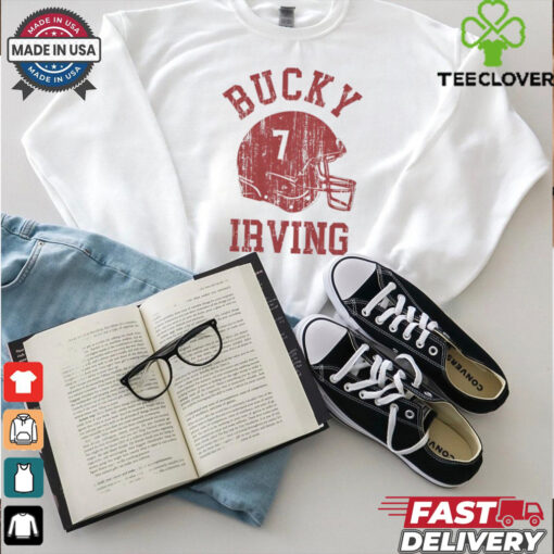 Bucky Irving Tampa Bay Buccaneers NFL football helmet font vintage shirt