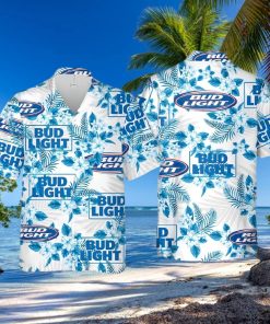 Bud Light Beer Hawaiian Shirt Flower Pattern Beer Lovers Gift