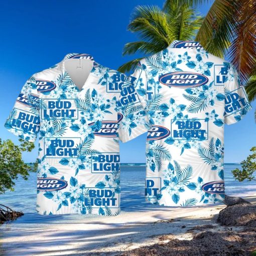 Bud Light Beer Hawaiian Shirt Flower Pattern Beer Lovers Gift