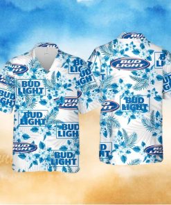 Bud Light Beer Hawaiian Shirt Flower Pattern Beer Lovers Gift