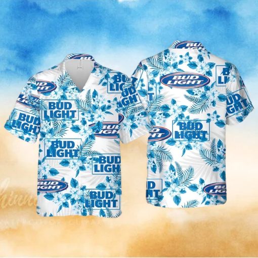 Bud Light Beer Hawaiian Shirt Flower Pattern Beer Lovers Gift