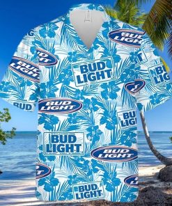 Bud Light Beer Hawaiian Shirt Tropical Flower Pattern All Over Print