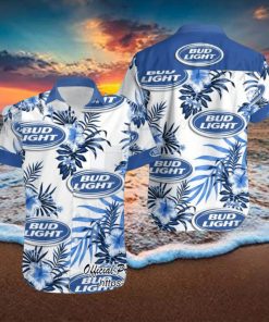 Bud Light Beer Hibiscus Tropical Hawaiian Shirt